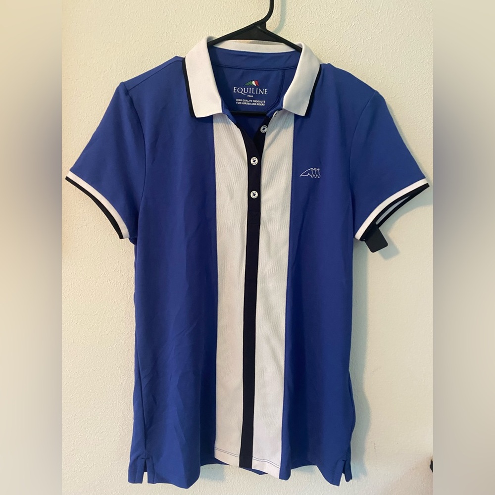 Equiline Blue & White Polo Shirt
